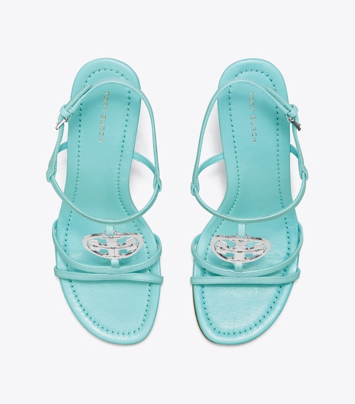 Blue Women's Tory Burch Capri Miller Wedge Sandals | 84195IWHN