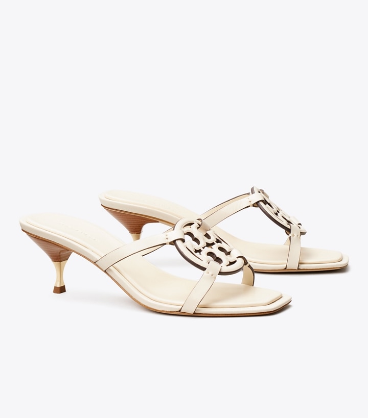 Light Cream Women\'s Tory Burch Miller Bombé Low Heel Sandals | 98234KIMS