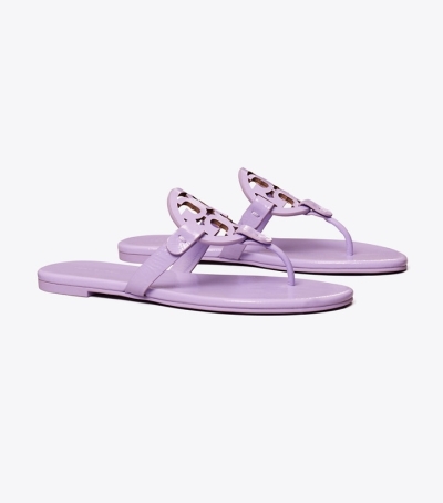 Lavender Women's Tory Burch Miller Soft Patent Leather Sandals | 82903PYOE