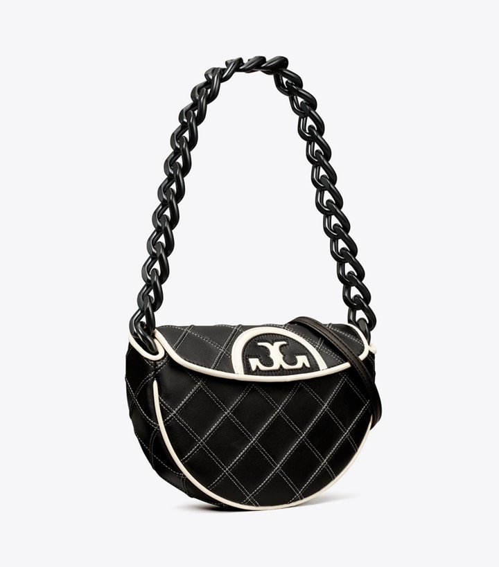Black Women\'s Tory Burch Mini Fleming Soft Crescent Bags | 06145QRHG