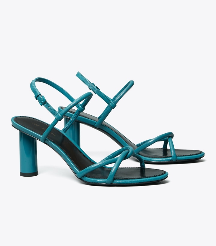 Blue Women\'s Tory Burch Cylinder Heel Sandals | 03574DVPK