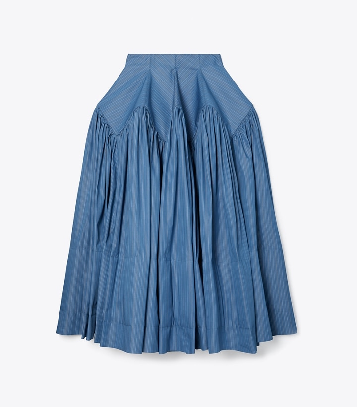 Blue / Yellow Women\'s Tory Burch Striped Skirts | 75940RJYN