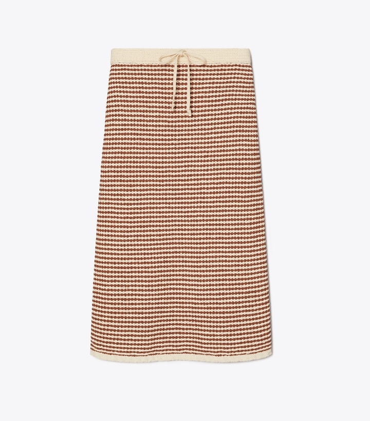 Brown / Cream Women\'s Tory Burch Crochet Knit Skirts | 81630TANM