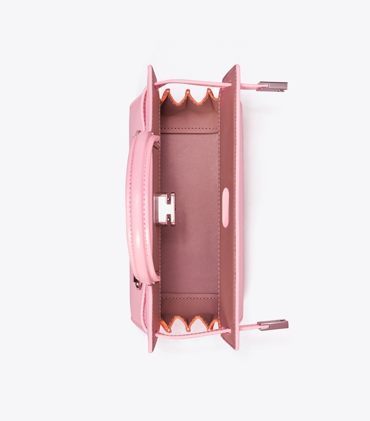 Pink Women's Tory Burch Petite Lee Radziwill High-shine Cat Eye Bag | 90134MUHK